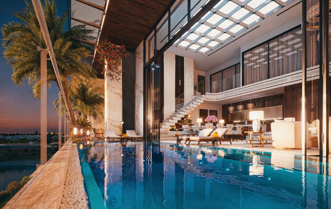 Bể bơi riêng dinh thự tại dự án 