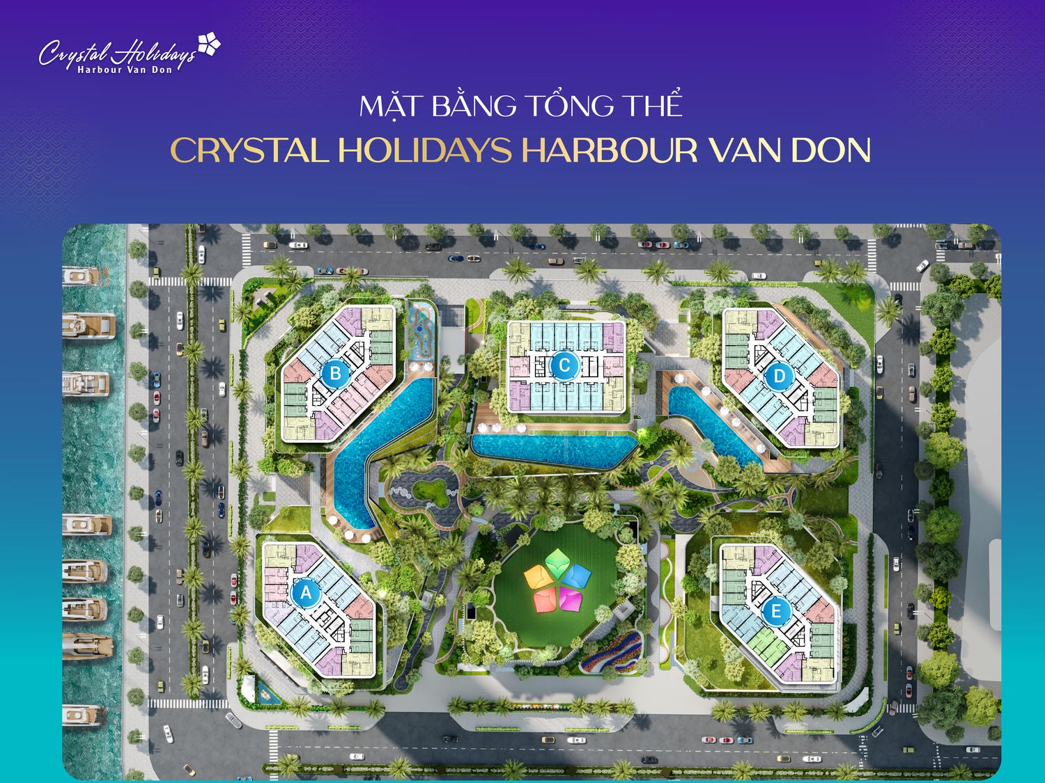 Mặt bằng dự án Crystal Holidays Habour Vân Đồn